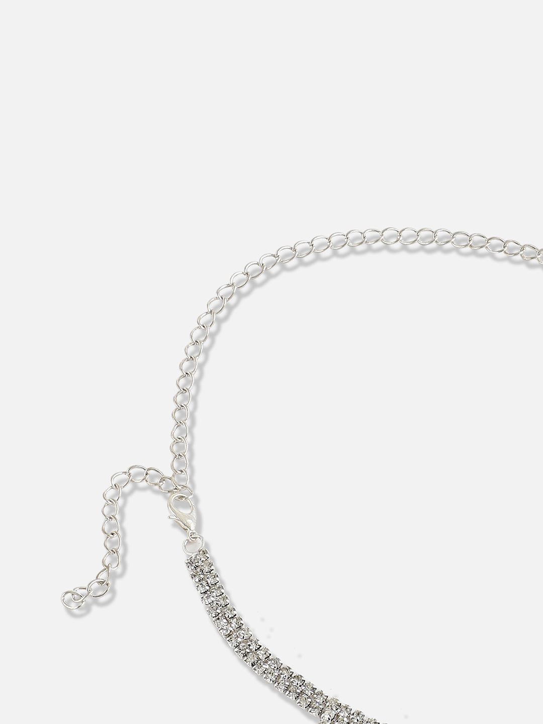 Silver Plated Designer Stone Party Necklace and Earring Set