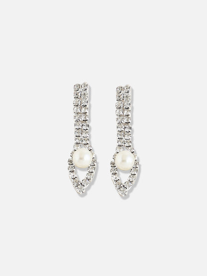 Silver Plated Designer Stone Party Necklace and Earring Set
