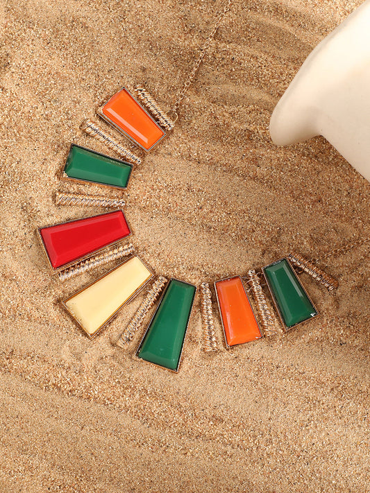 Silver Plated Designer Stone Casual Necklace