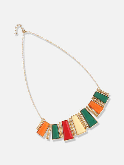 Silver Plated Designer Stone Casual Necklace