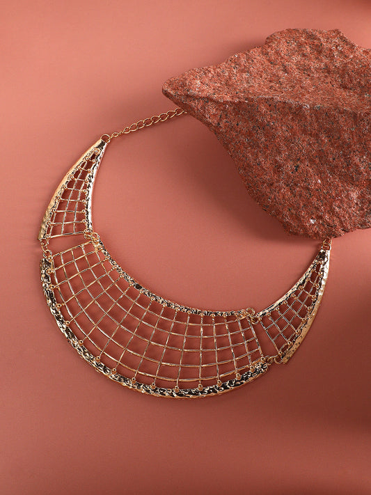 Gold Plated Designer Stone Party Necklace