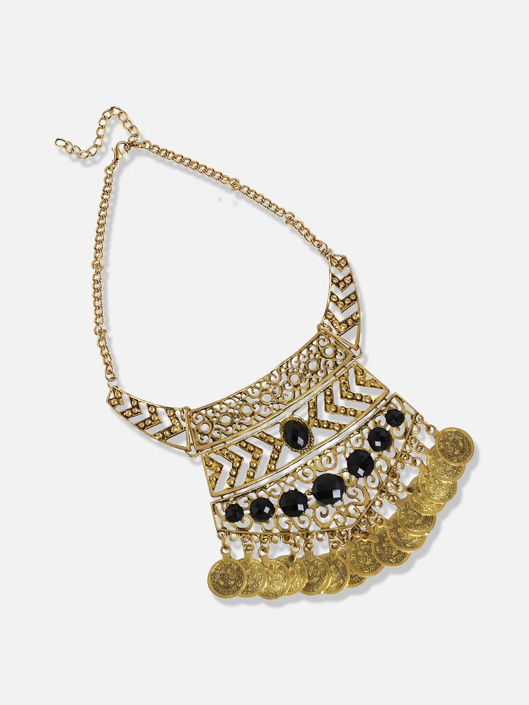 Gold Plated Designer Stone Party Necklace and Earring Set