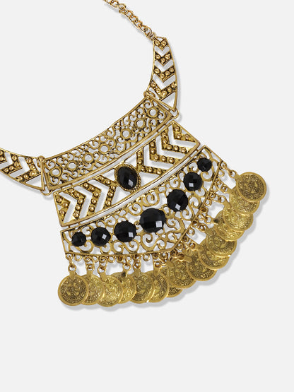 Gold Plated Designer Stone Party Necklace and Earring Set