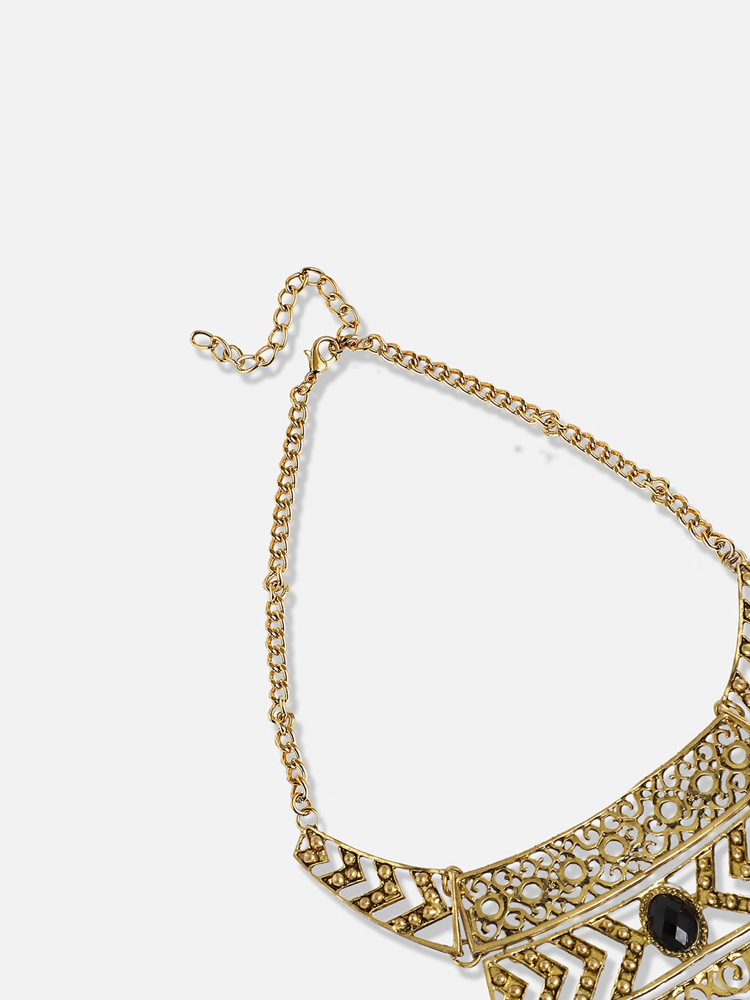 Gold Plated Designer Stone Party Necklace and Earring Set