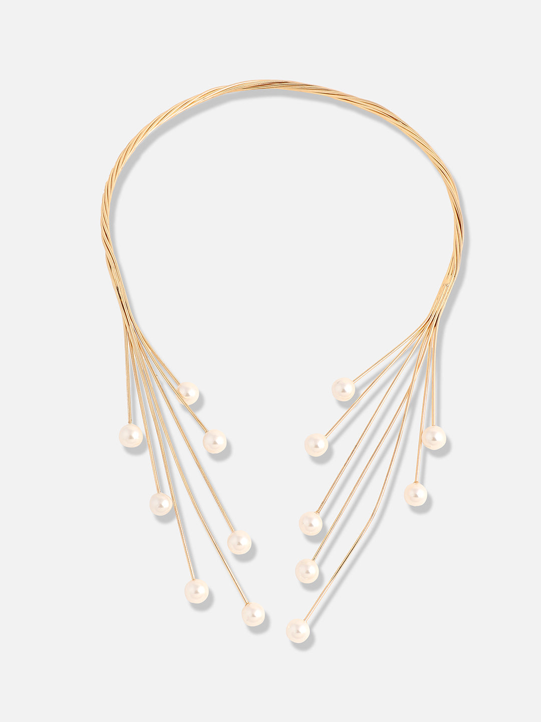 Gold Plated Pearls Party Necklace