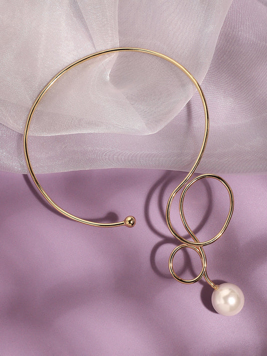 Gold Plated Pearls Party Necklace