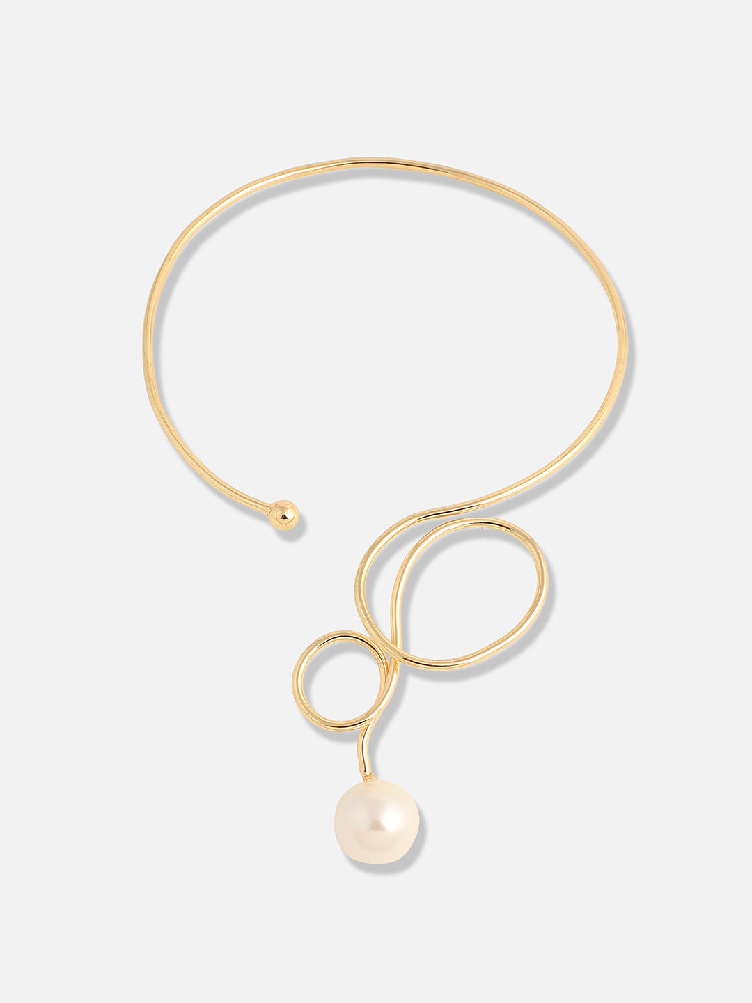 Gold Plated Pearls Party Necklace
