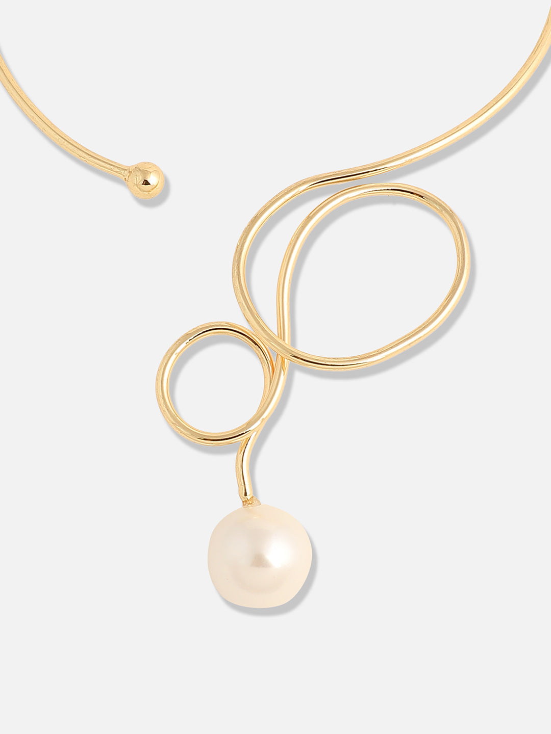 Gold Plated Pearls Party Necklace