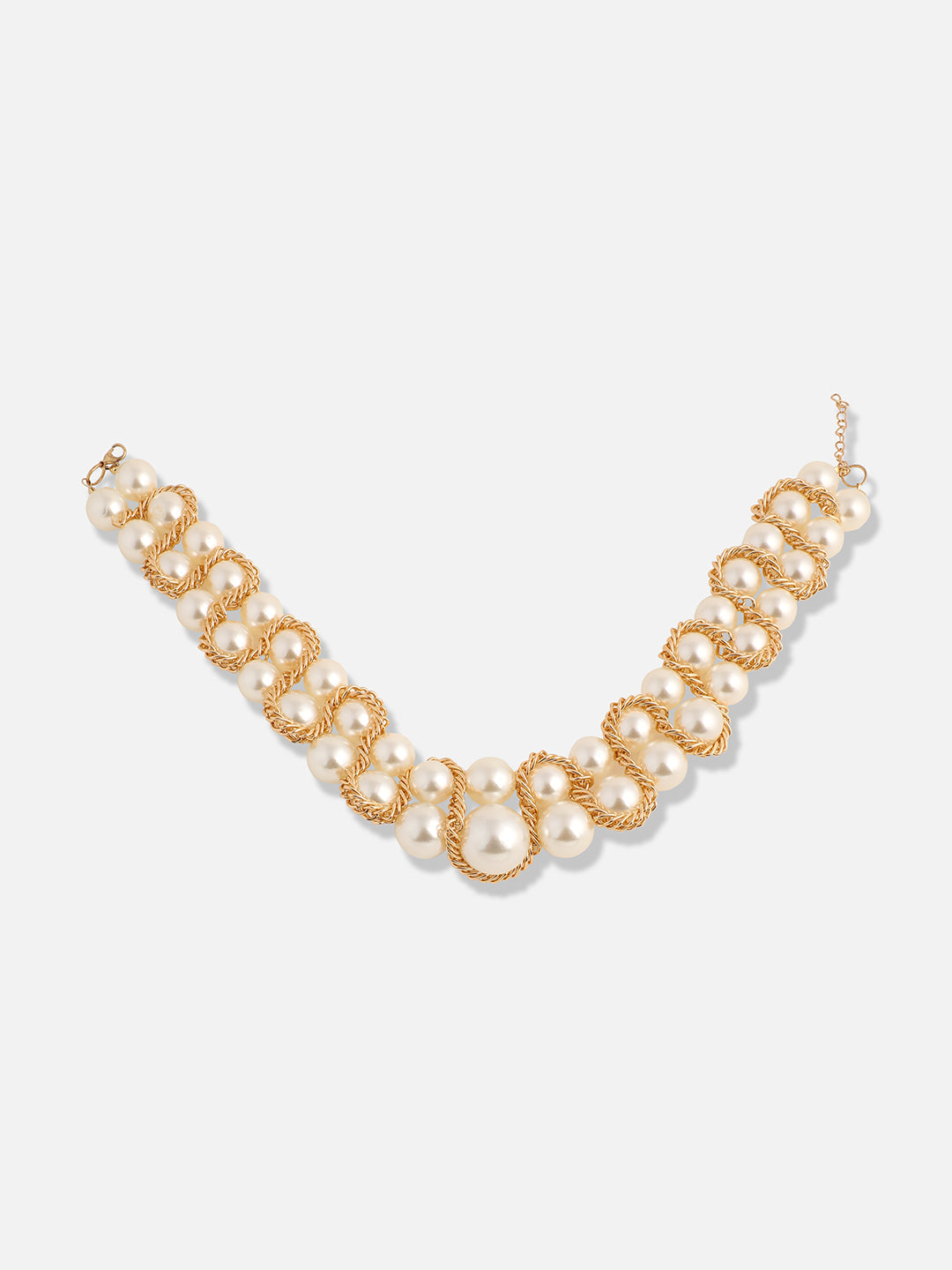 Gold Plated Pearls Party Necklace