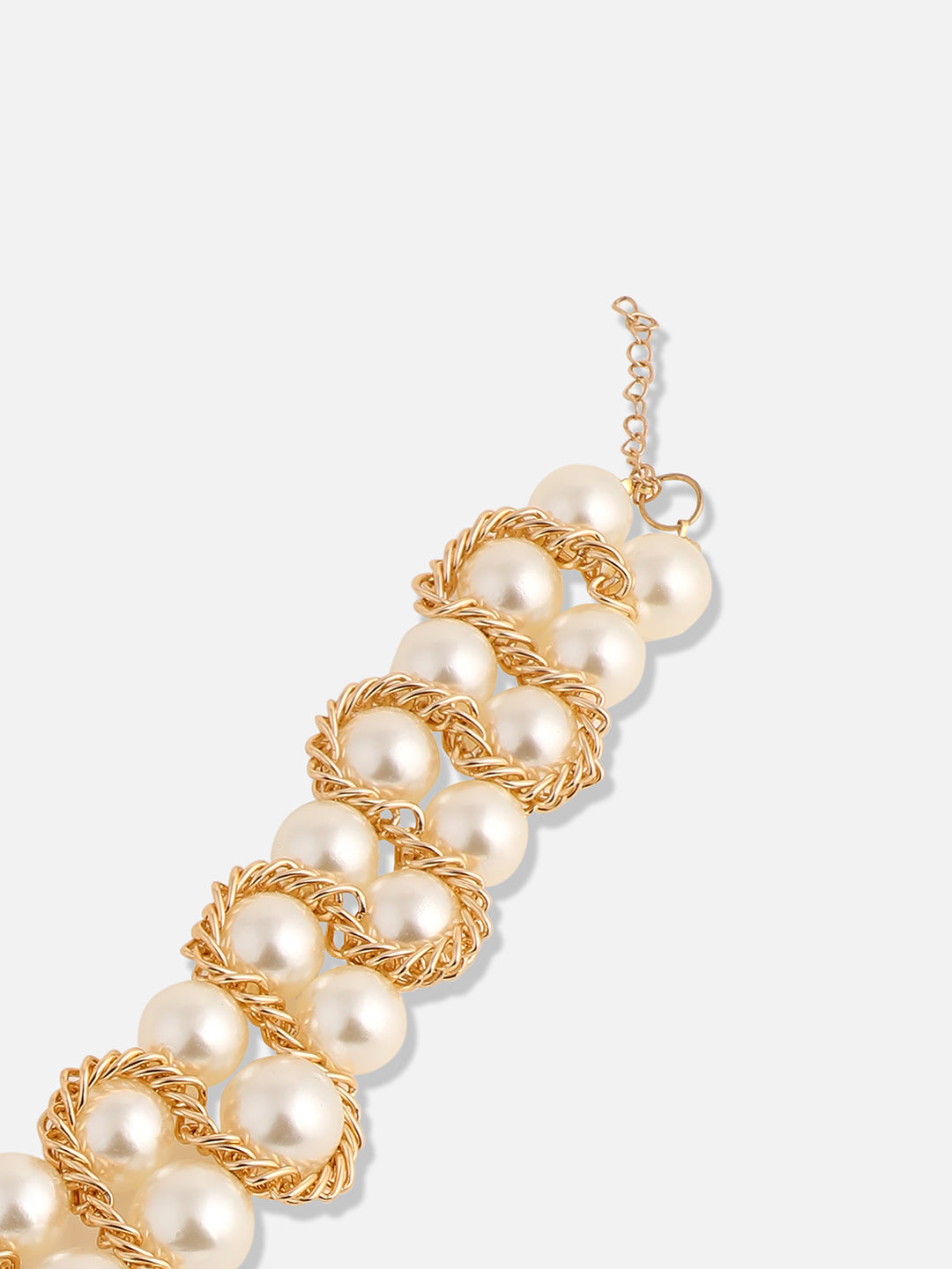 Gold Plated Pearls Party Necklace
