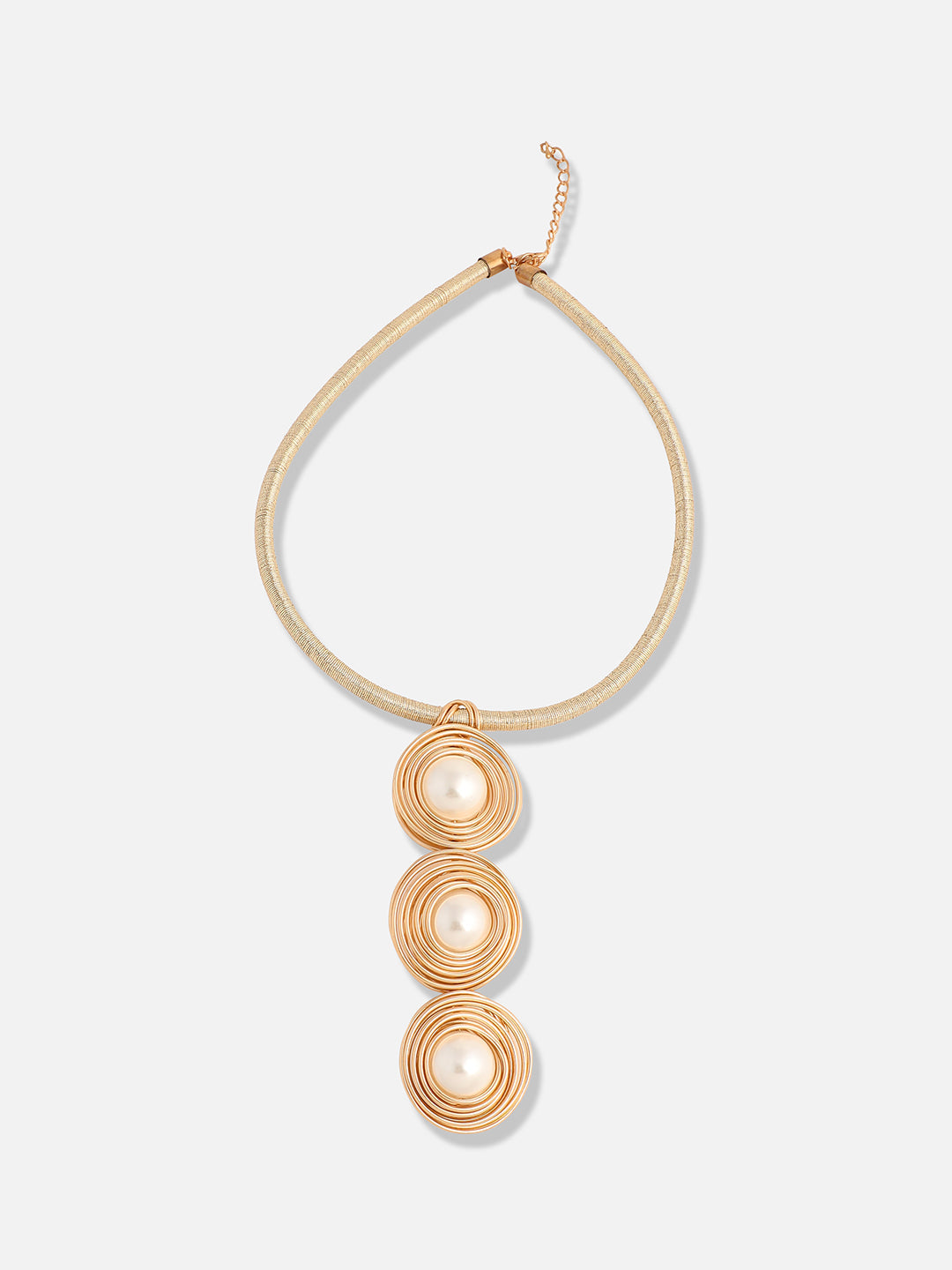 Gold Plated Pearls Party Necklace