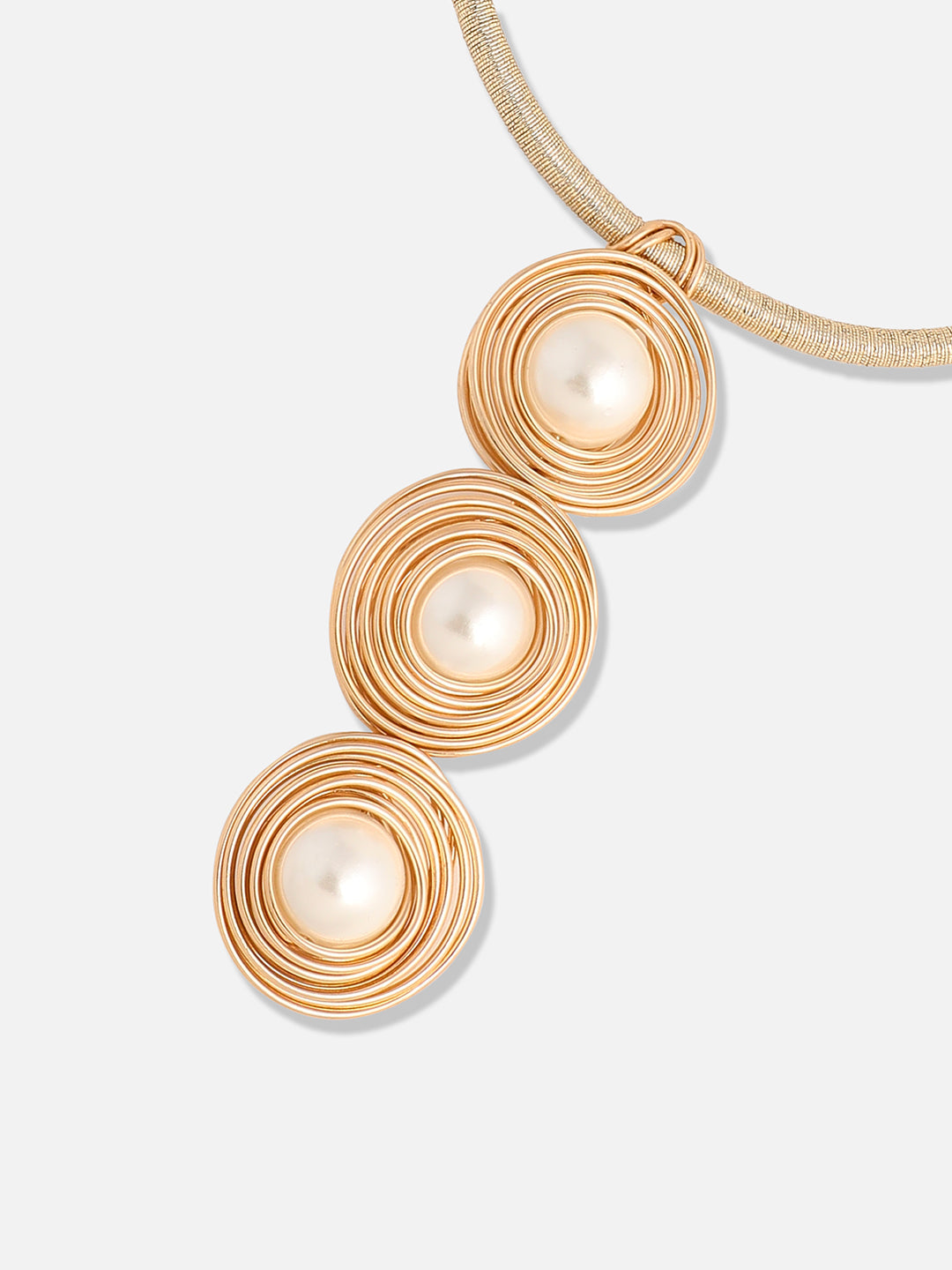 Gold Plated Pearls Party Necklace