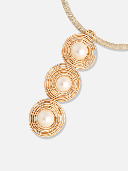 Gold Plated Pearls Party Necklace