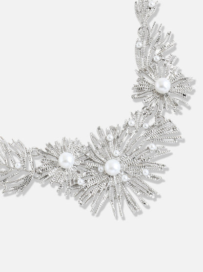 Silver Plated Designer Party Necklace and Earring Set