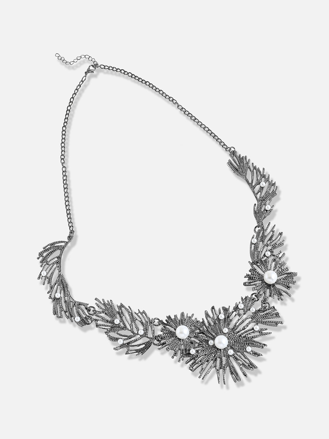 Silver Plated Designer Party Necklace and Earring Set