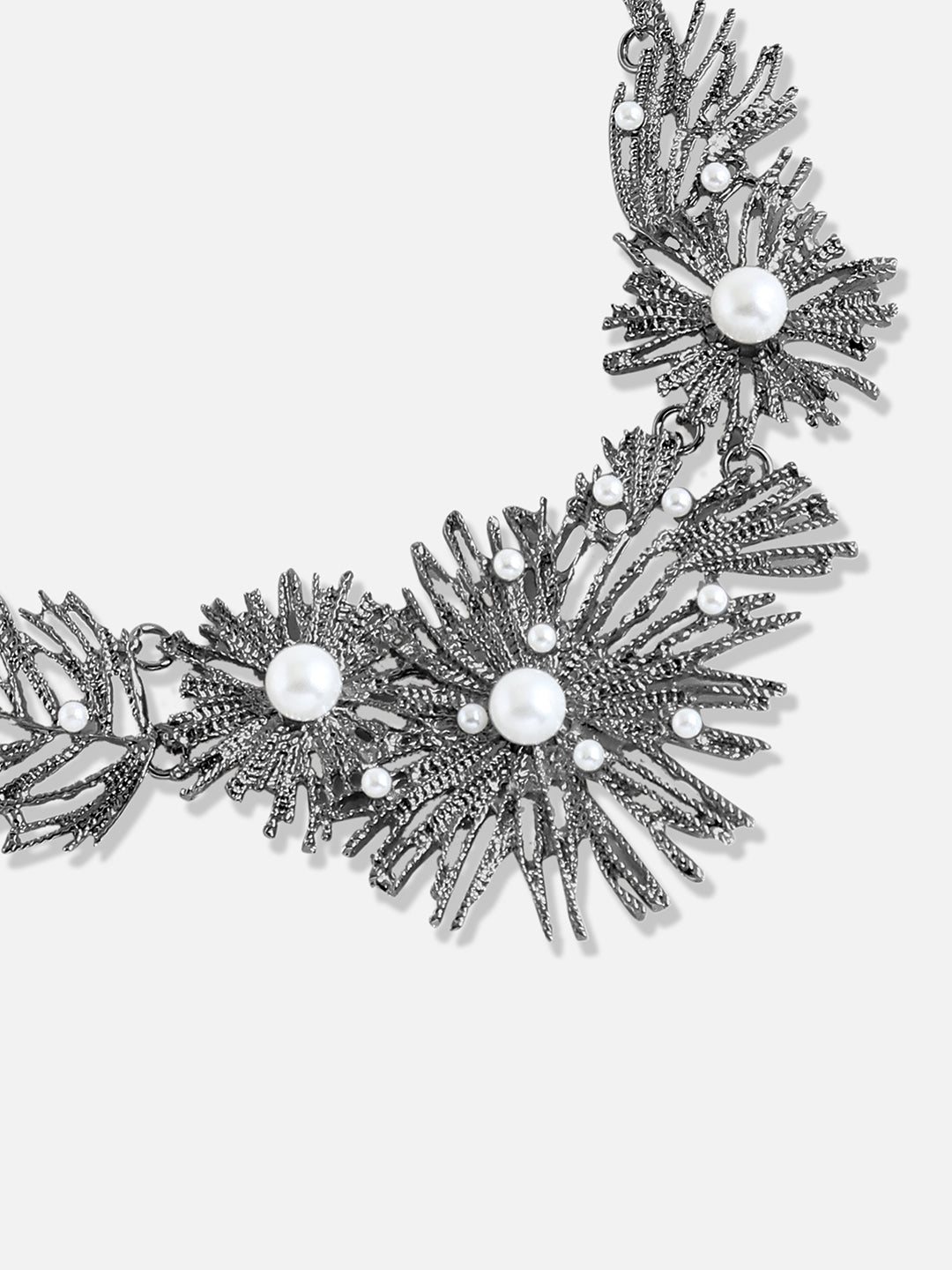 Silver Plated Designer Party Necklace and Earring Set