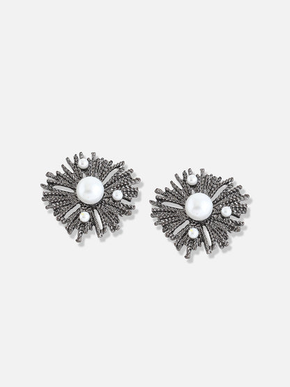 Silver Plated Designer Party Necklace and Earring Set