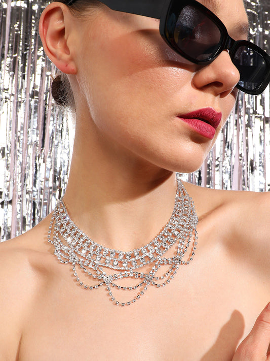 Silver Plated Designer Party Necklace