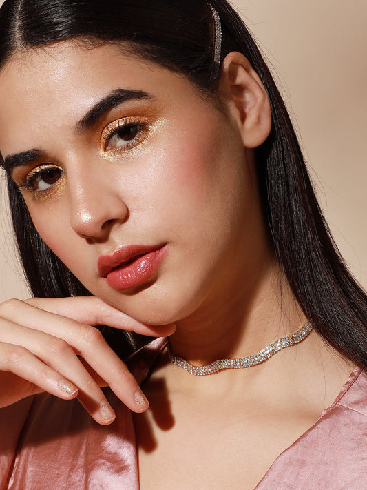 Silver Plated Designer Party Necklace and Earring Set
