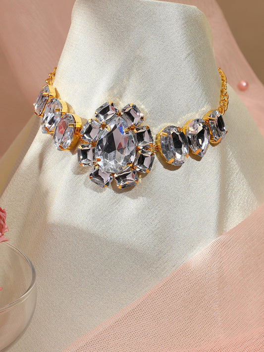 Silver Plated Designer Stone Party Necklace
