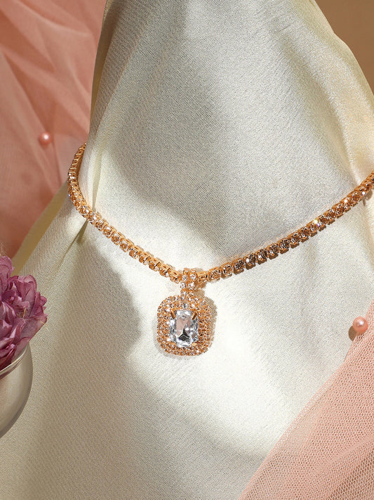 Gold Plated Designer Stone Casual Necklace