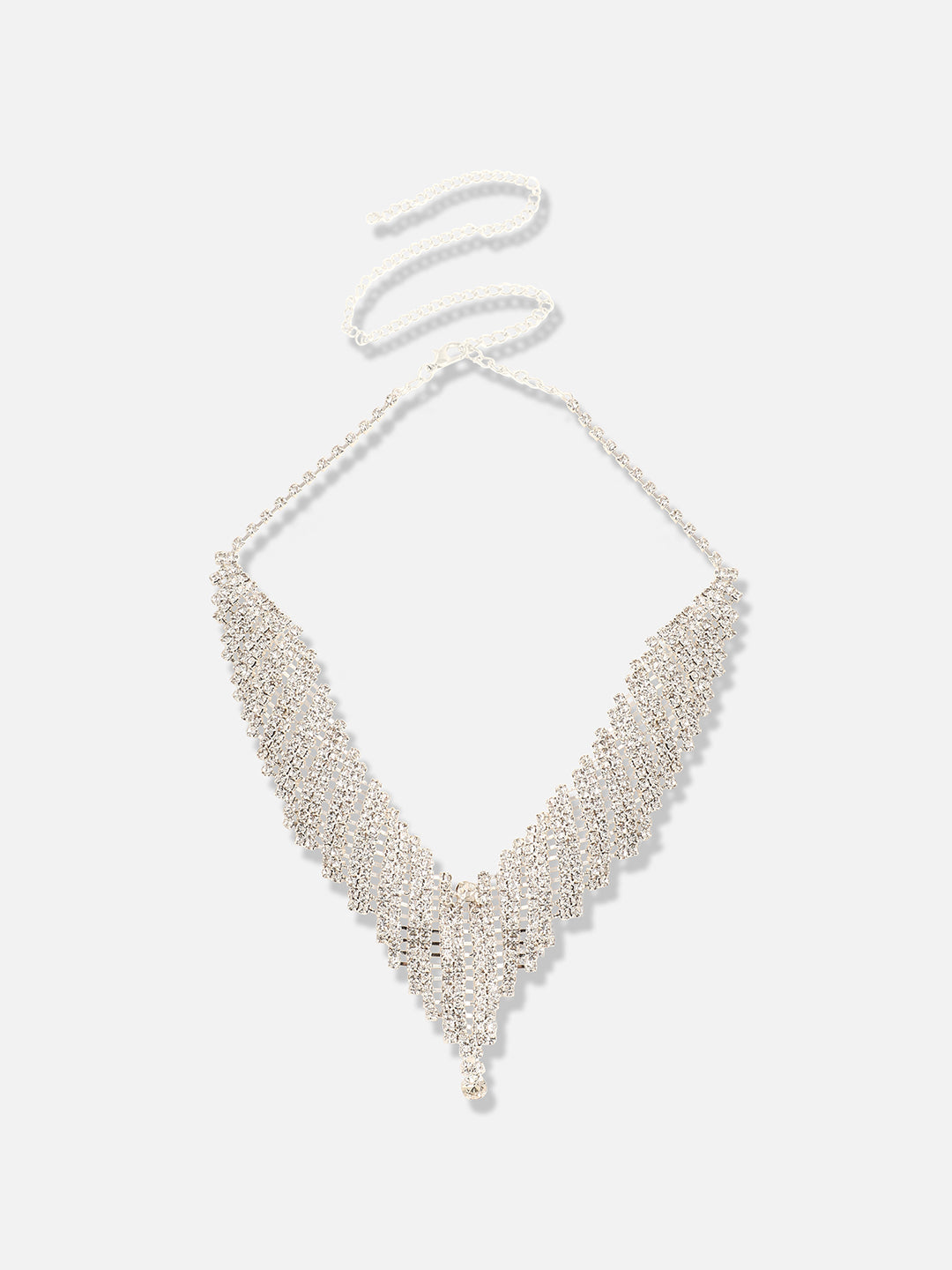 Silver Plated Designer Party Necklace and Earring Set