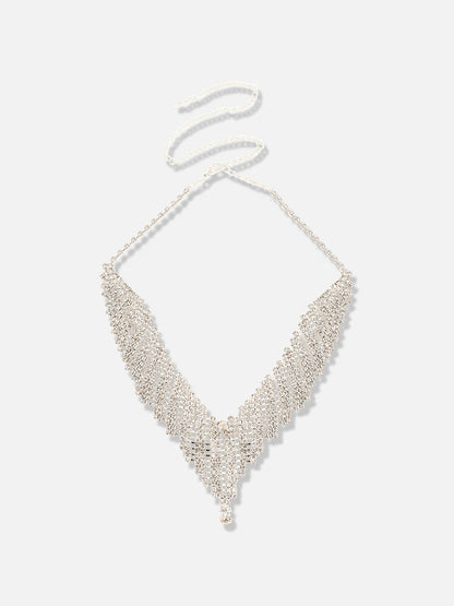 Silver Plated Designer Party Necklace and Earring Set