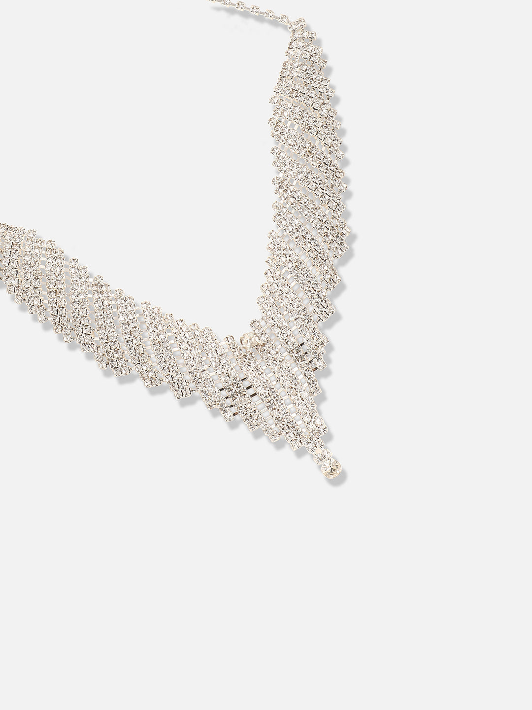 Silver Plated Designer Party Necklace and Earring Set
