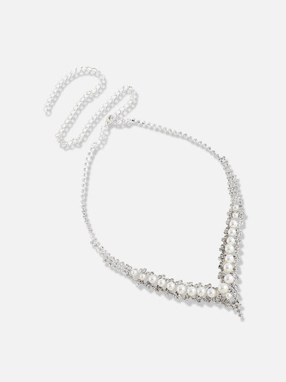 Silver Plated Designer Party Necklace and Earring Set