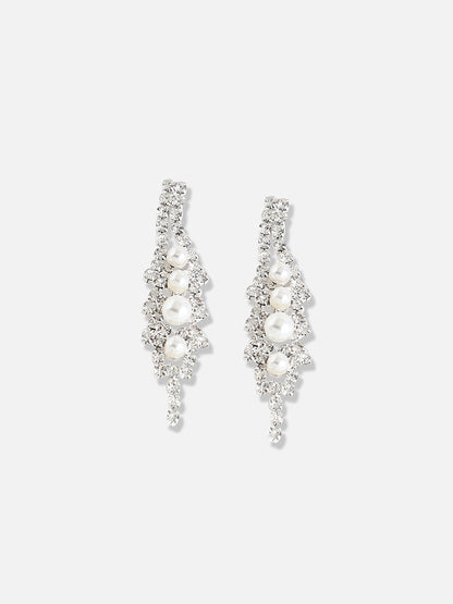 Silver Plated Designer Party Necklace and Earring Set