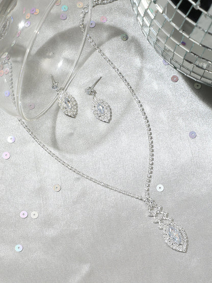 Silver Plated Designer Party Necklace and Earring Set