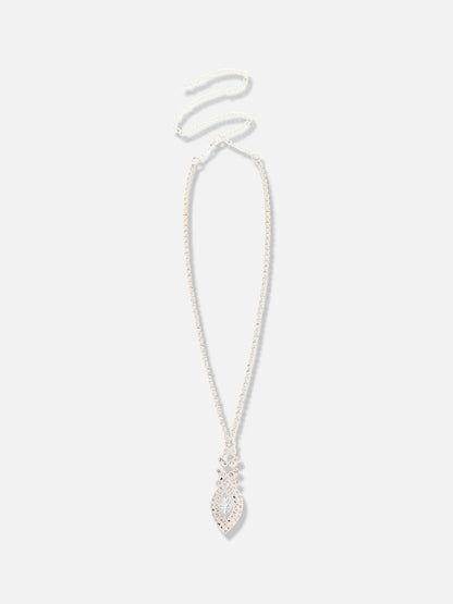 Silver Plated Designer Party Necklace and Earring Set