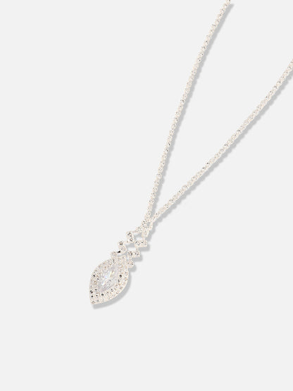 Silver Plated Designer Party Necklace and Earring Set