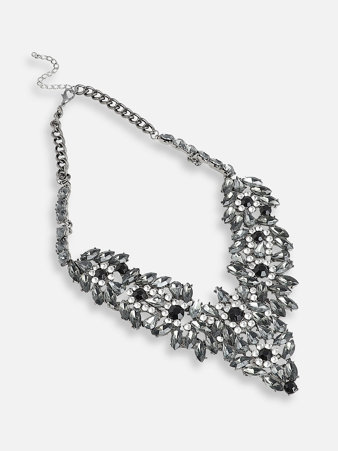 GOLD PLATED PARTY DESIGNER STONE STATEMENT NECKLACE FOR WOMEN