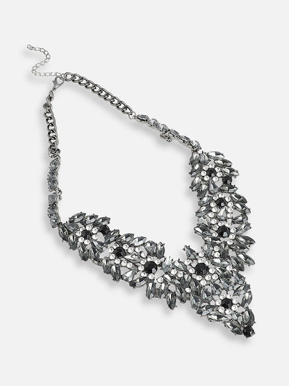 GOLD PLATED PARTY DESIGNER STONE STATEMENT NECKLACE FOR WOMEN