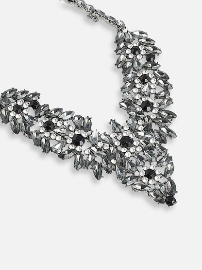 GOLD PLATED PARTY DESIGNER STONE STATEMENT NECKLACE FOR WOMEN