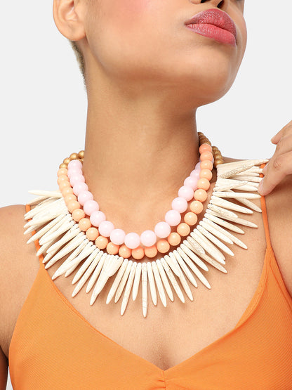 GOLD PLATED PARTY DESIGNER STONE STATEMENT NECKLACE FOR WOMEN