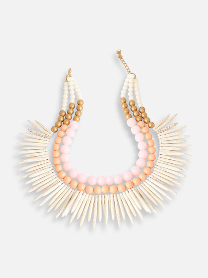 GOLD PLATED PARTY DESIGNER STONE STATEMENT NECKLACE FOR WOMEN