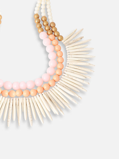 GOLD PLATED PARTY DESIGNER STONE STATEMENT NECKLACE FOR WOMEN