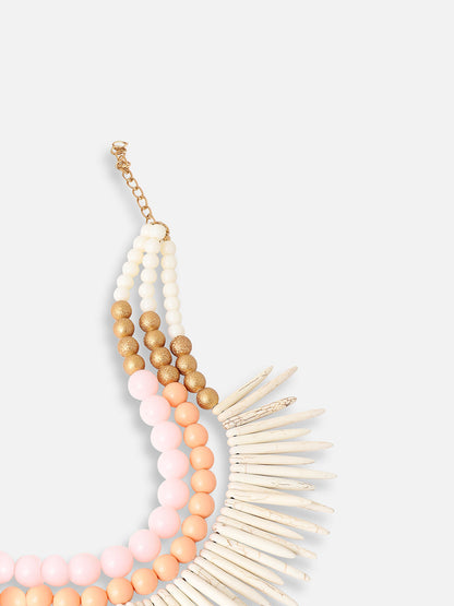 GOLD PLATED PARTY DESIGNER STONE STATEMENT NECKLACE FOR WOMEN