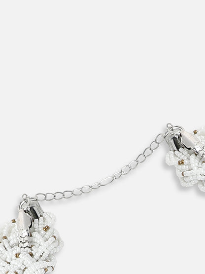 SILVER PLATED PARTY DESIGNER STONE STATEMENT NECKLACE FOR WOMEN