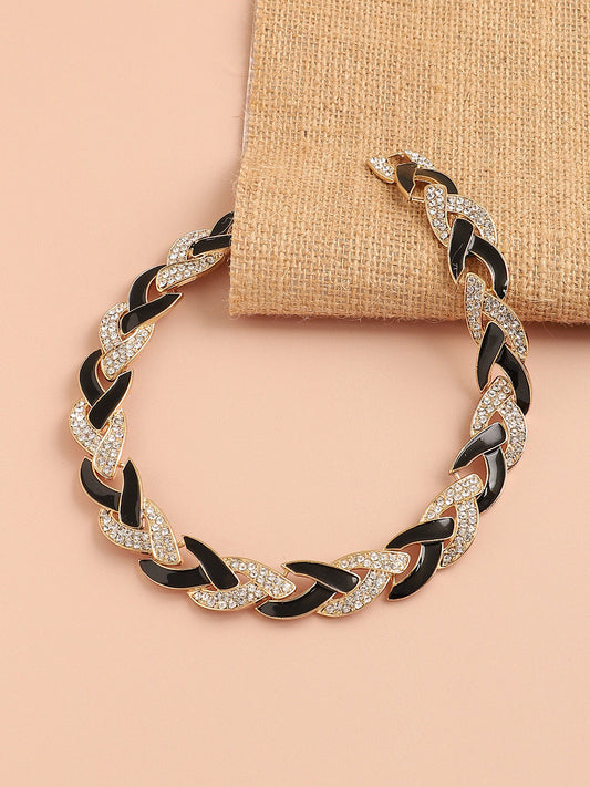 GOLD PLATED PARTY DESIGNER STONE STATEMENT NECKLACE FOR WOMEN