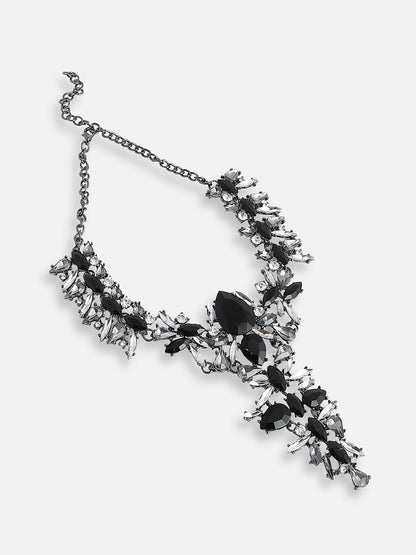 GOLD PLATED PARTY DESIGNER STONE STATEMENT NECKLACE FOR WOMEN