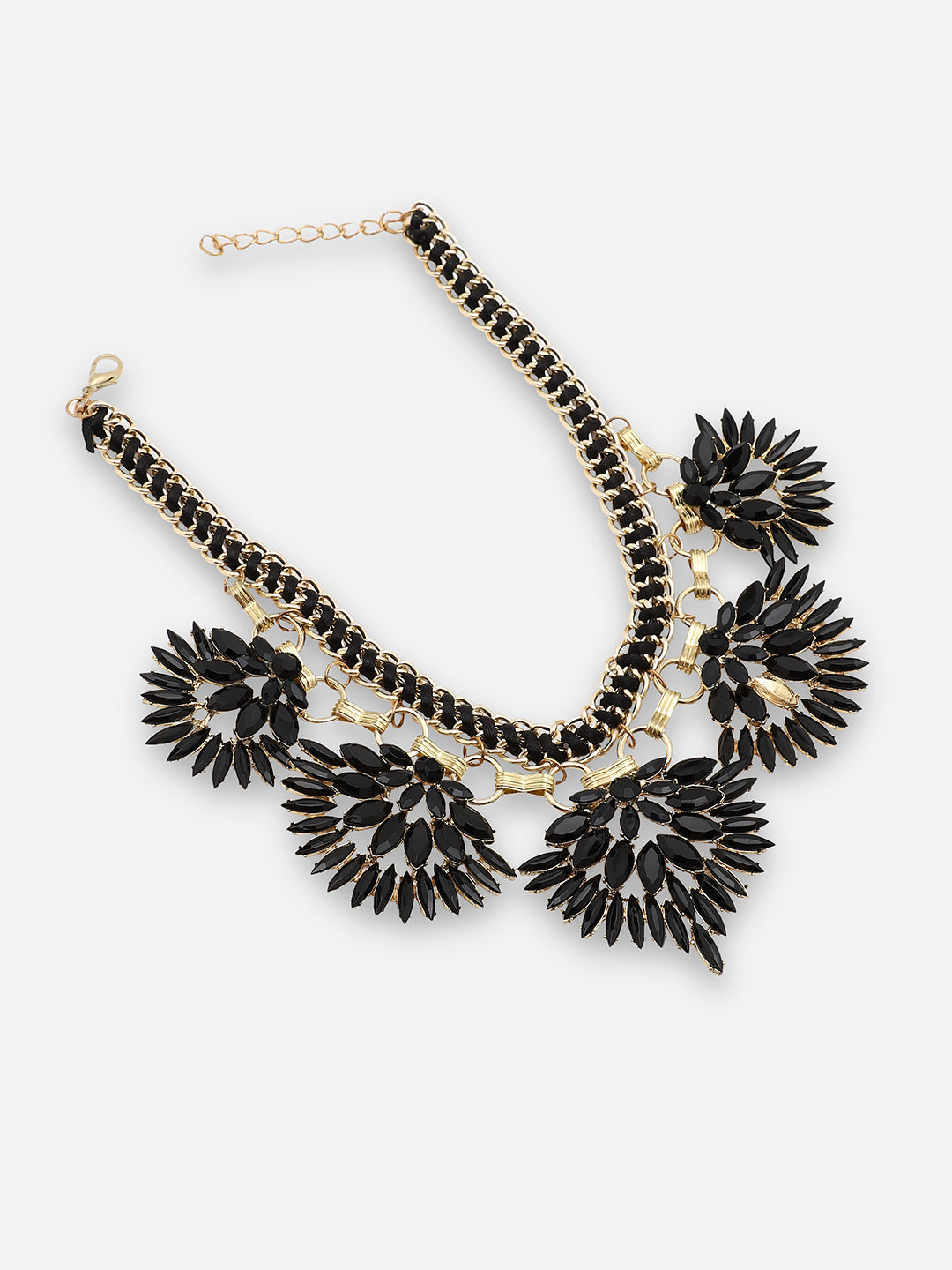 GOLD PLATED PARTY DESIGNER STONE STATEMENT NECKLACE FOR WOMEN