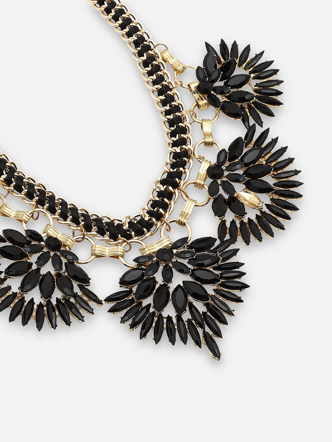 GOLD PLATED PARTY DESIGNER STONE STATEMENT NECKLACE FOR WOMEN