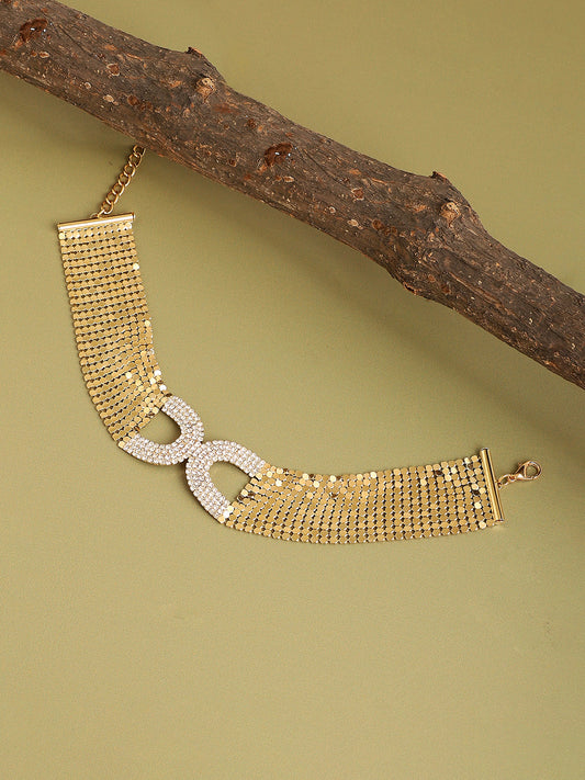 Gold Plated Party Designer Stone Choker Necklace For Women