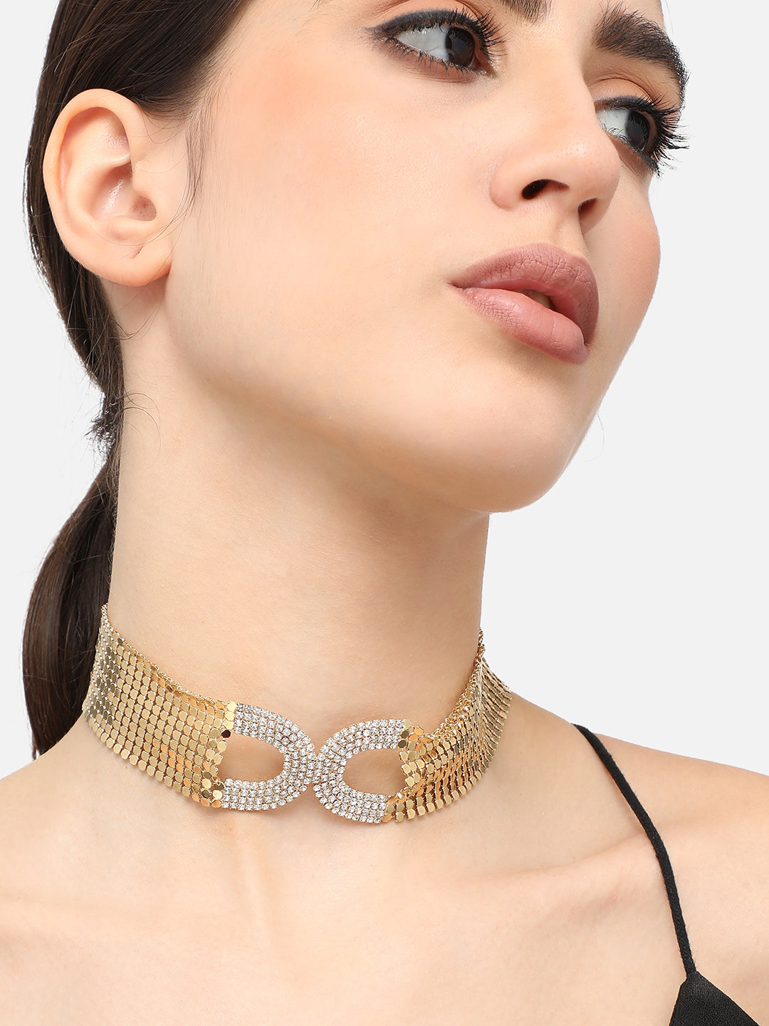Gold Plated Party Designer Stone Choker Necklace For Women