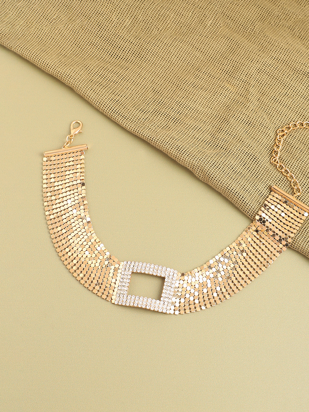 Gold Plated Party Designer Stone Choker Necklace For Women