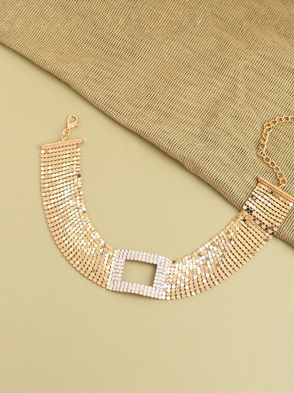 Gold Plated Party Designer Stone Choker Necklace For Women
