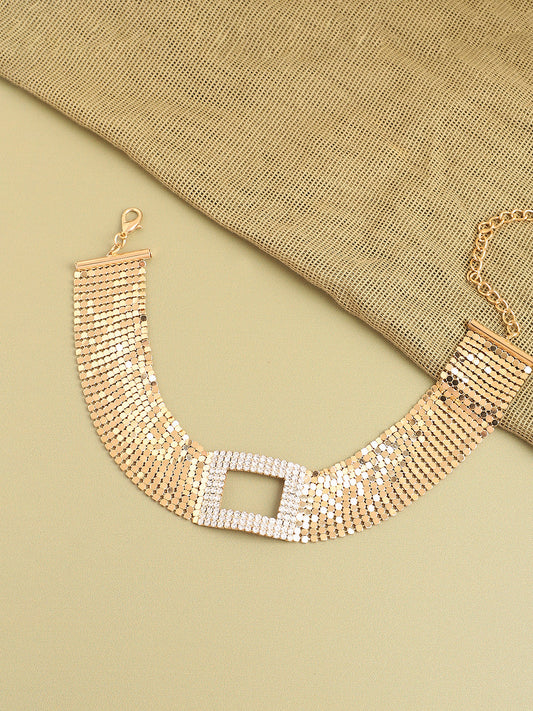 Gold Plated Party Designer Stone Choker Necklace For Women